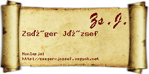 Zséger József névjegykártya
